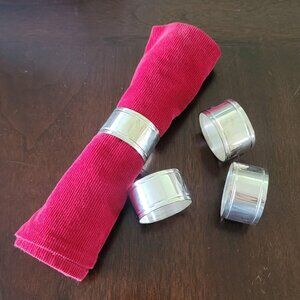 Silverplate Napkin Rings Set of 4 Silver Plated Silver Metal